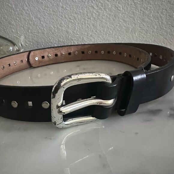 Nautica Braided Men’s Genuine Leather Belt Brown Silver Tone 34 & Black Studded - Picture 10 of 15